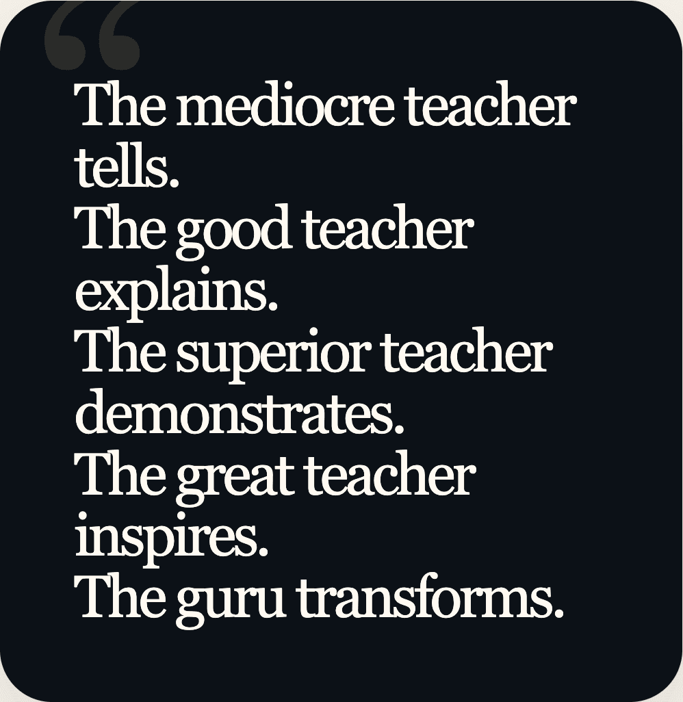 Quote about teachers becoming transformative